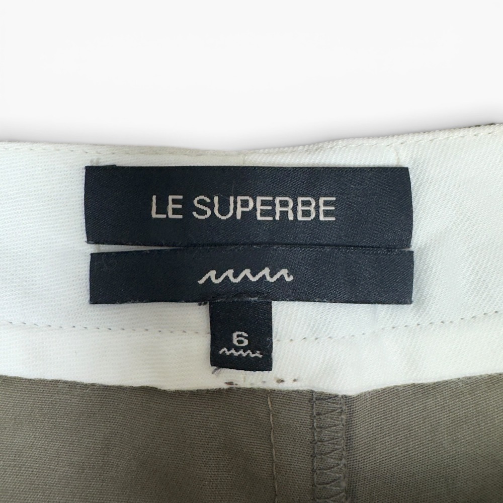 Le Superbe Racing Stripe Shorts Women 6 Olive Green Multi Color Side Tape Cotton - Picture 4 of 8